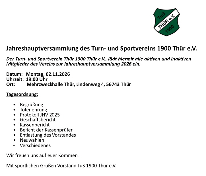 20261102 Jahreshauptversammlung 2026 Einladung
